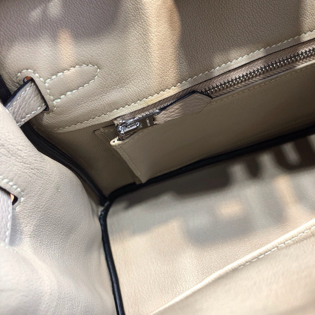 Hermes Gris Tourterelle Birkin 25cm Togo Palladium Hardware