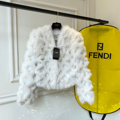 Fendi Bomber jacket White fox fur jacket
