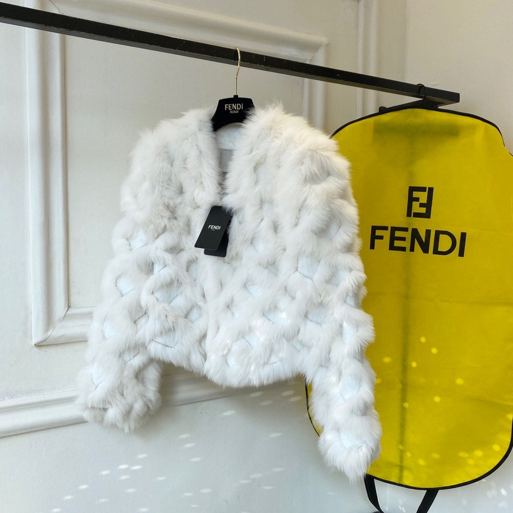 Fendi Bomber jacket White fox fur jacket