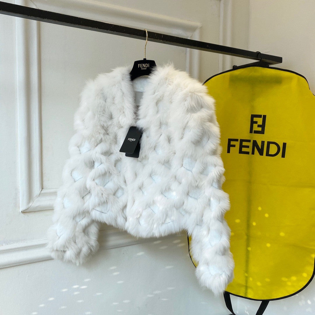 Fendi Bomber jacket White fox fur jacket
