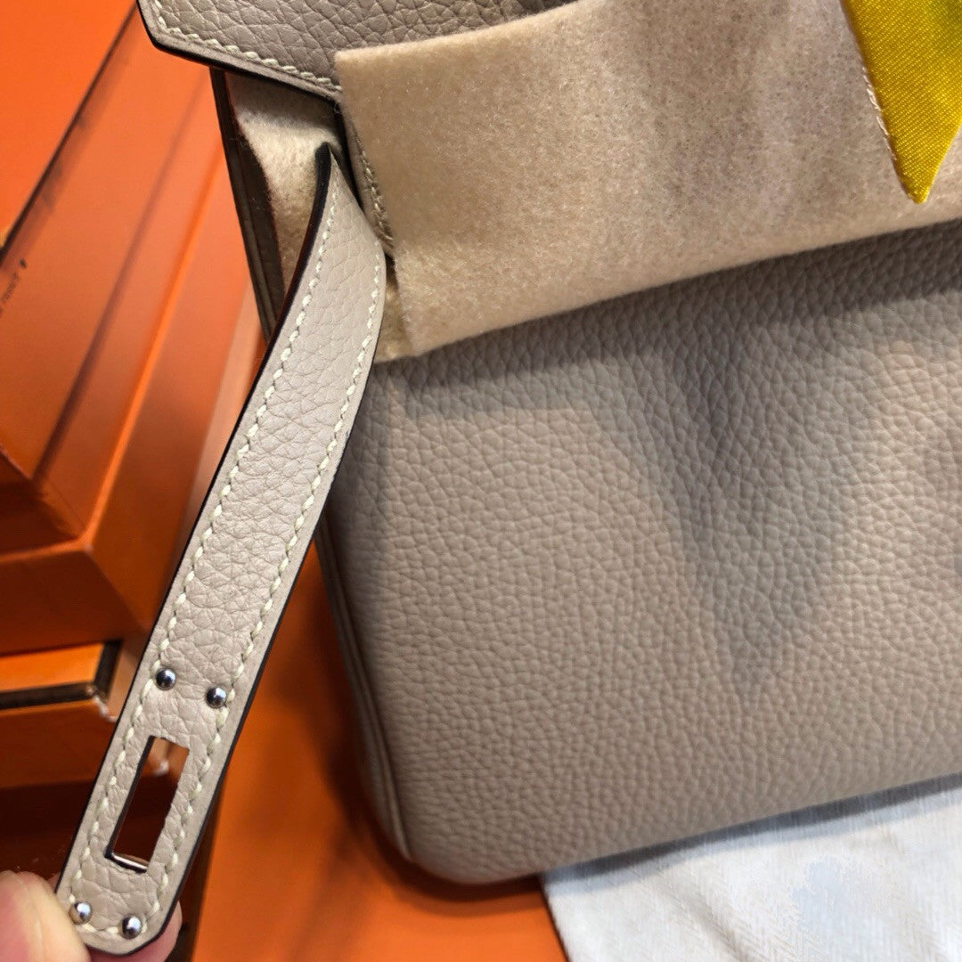 Hermes Gris Tourterelle Birkin 25cm Togo Palladium Hardware