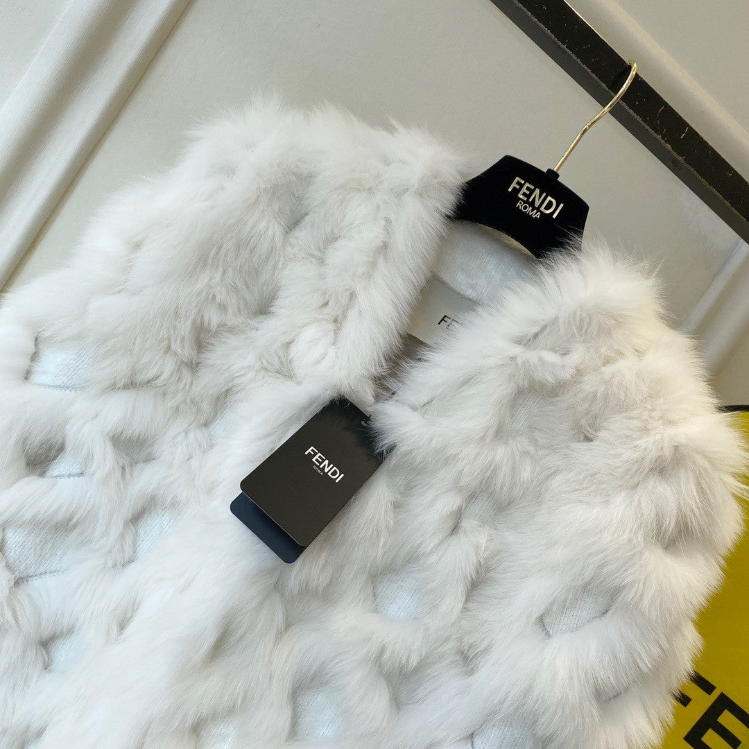 Fendi Bomber jacket White fox fur jacket