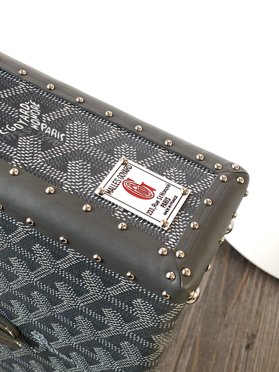 Goyard Goyardine Grey Cassette Trunk Clutch/Shoulder Bag Palladium Hardware Goyard