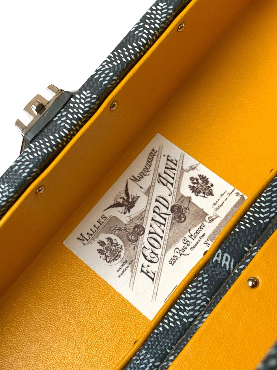 Goyard Goyardine Grey Cassette Trunk Clutch/Shoulder Bag Palladium Hardware Goyard