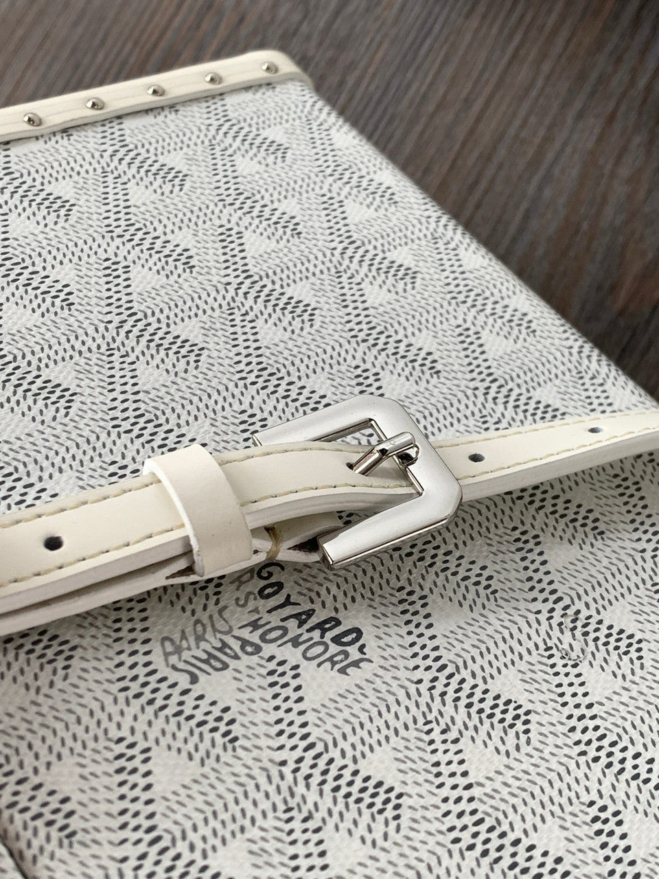 Goyard Goyardine Silver Cassette Trunk Clutch/Shoulder Bag Palladium Hardware Goyard