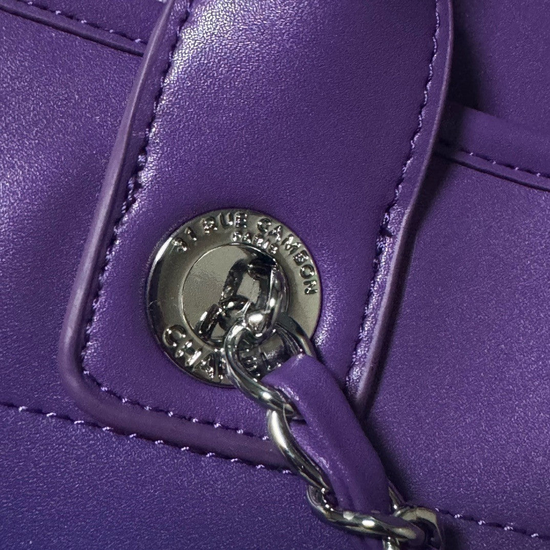 Chanel Shopping Tote Shaded Calfskin & Silver-Tone Metal Purple Blue& Pink