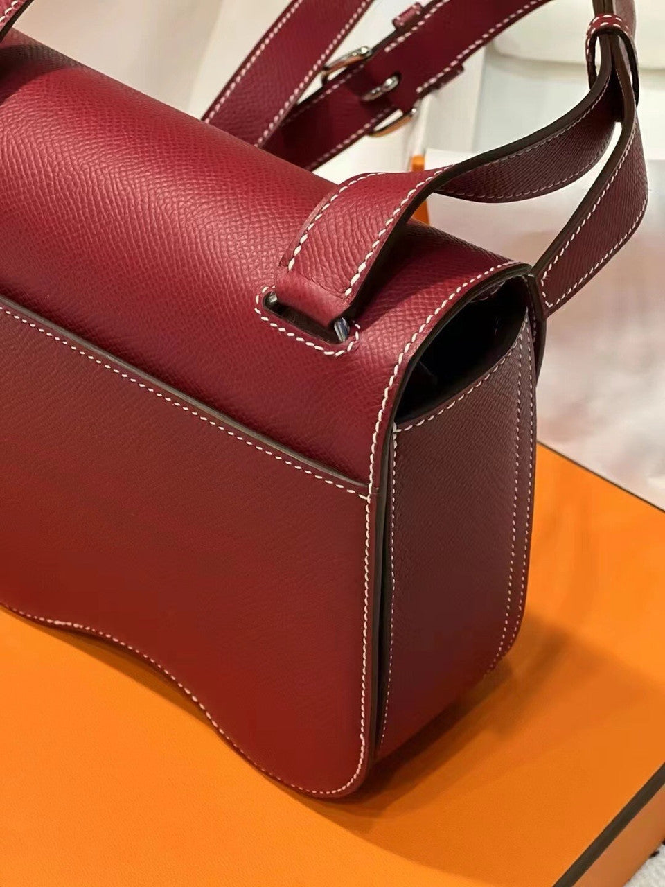 Hermès Ruby Epsom Della Cavalleria Elan Bag Palladium Hardware