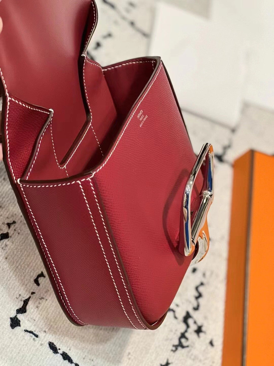 Hermès Ruby Epsom Della Cavalleria Elan Bag Palladium Hardware