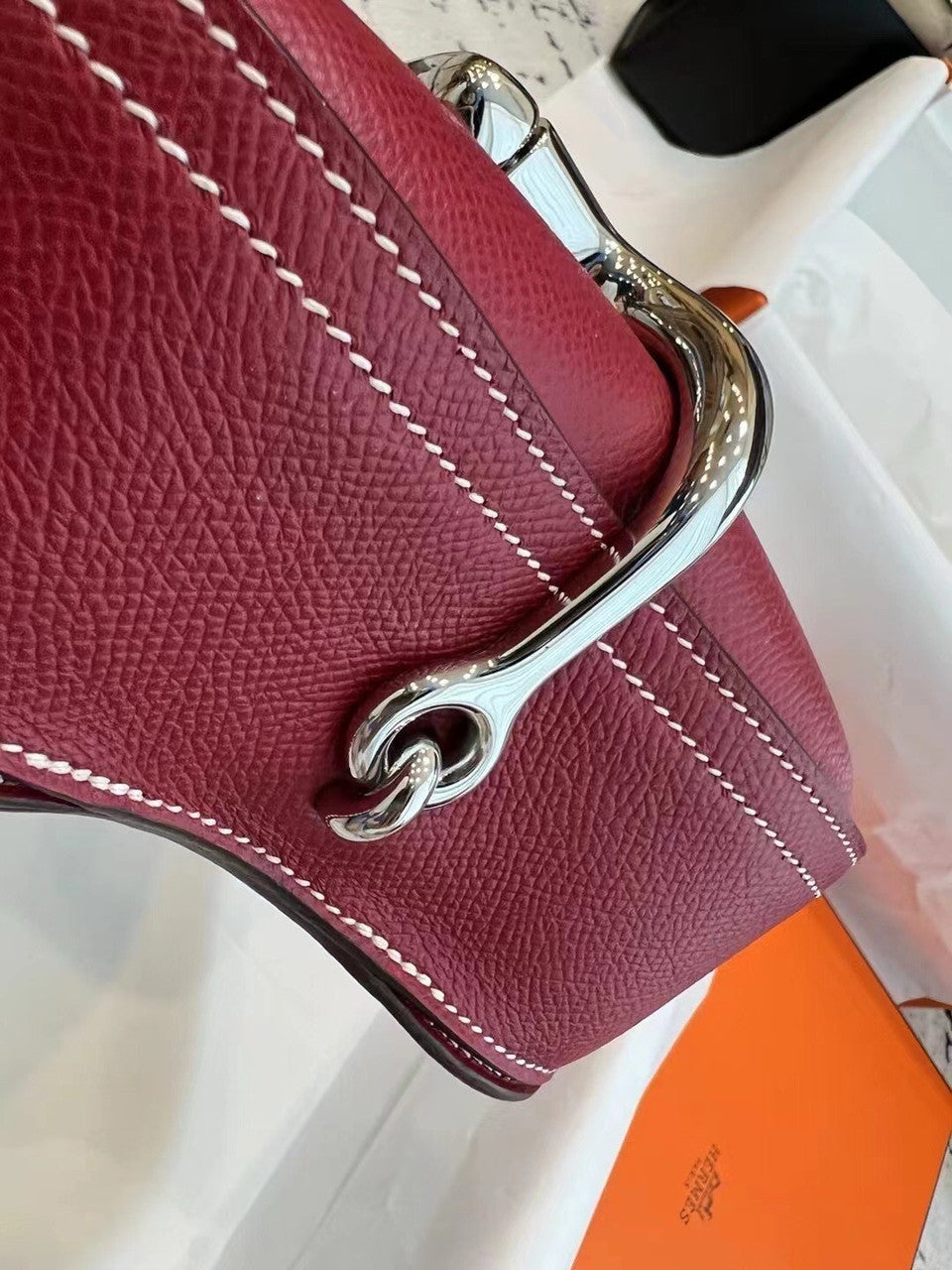 Hermès Ruby Epsom Della Cavalleria Elan Bag Palladium Hardware