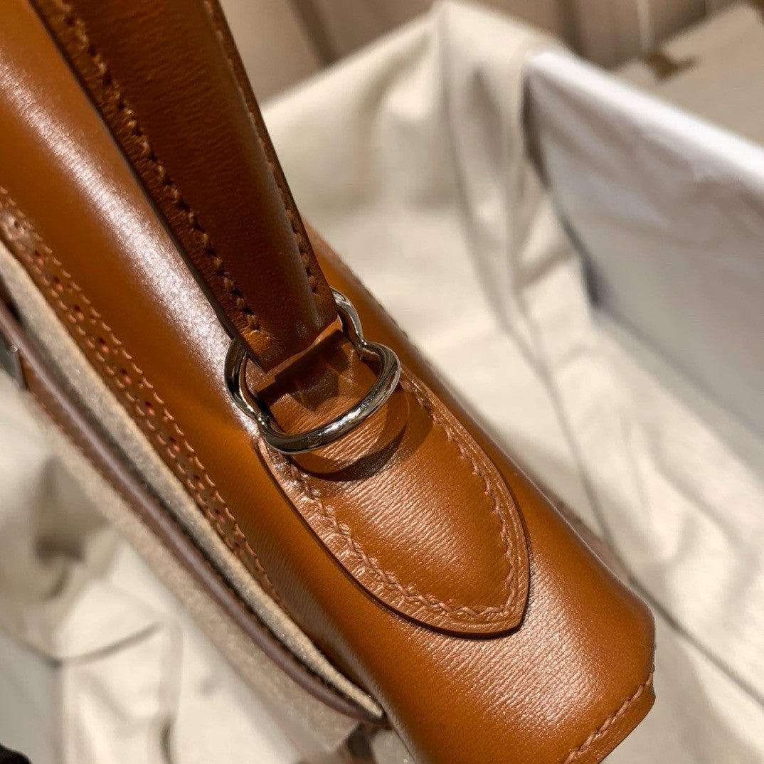 Hermes Gold Kelly 28 Lace Bag Box Leather