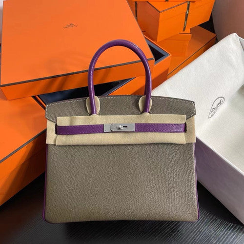 Hermes Special Order Bi-coloured Birkin 25cm Togo Palladium Hardware