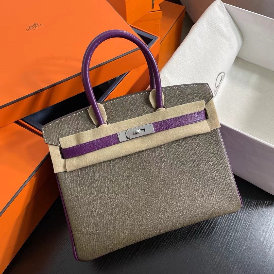 Hermes Special Order Bi-coloured Birkin 25cm Togo Palladium Hardware