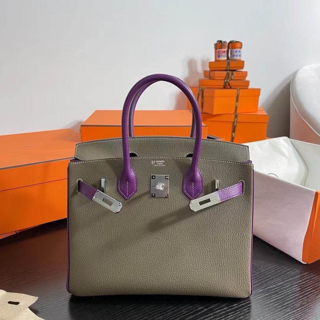 Hermes Special Order Bi-coloured Birkin 25cm Togo Palladium Hardware