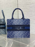 Christian Dior Blue Denim Dior Oblique Jacquard (36 x 27.5 x 16.5 cm)