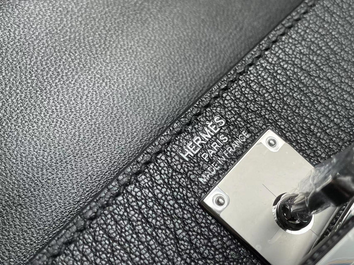 Hermes Kelly Elan Shoulder Strap Bag with Ostrich Feathers black Sellier
