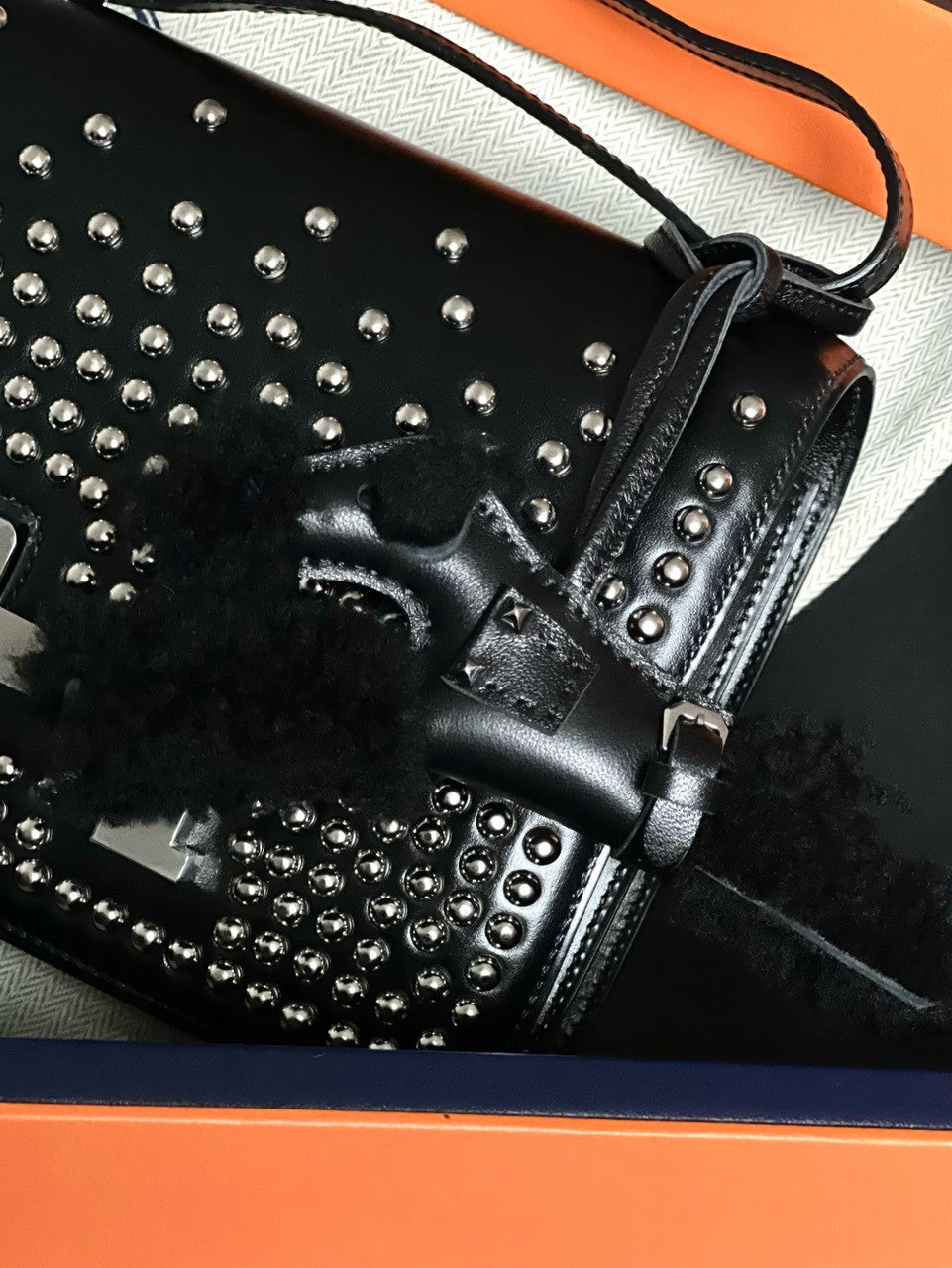 Hermès Constance 1-18 Clouté Black Box Calf Palladium Hardware