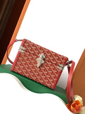 Goyard Goyardine Red Cassette Trunk Clutch/Shoulder Bag Palladium Hardware Goyard