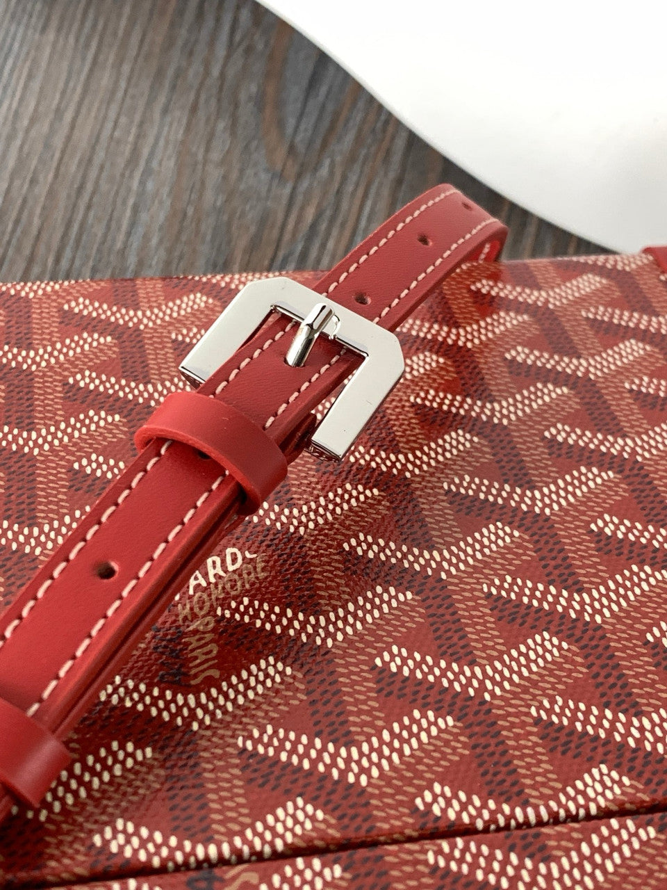 Goyard Goyardine Red Cassette Trunk Clutch/Shoulder Bag Palladium Hardware Goyard