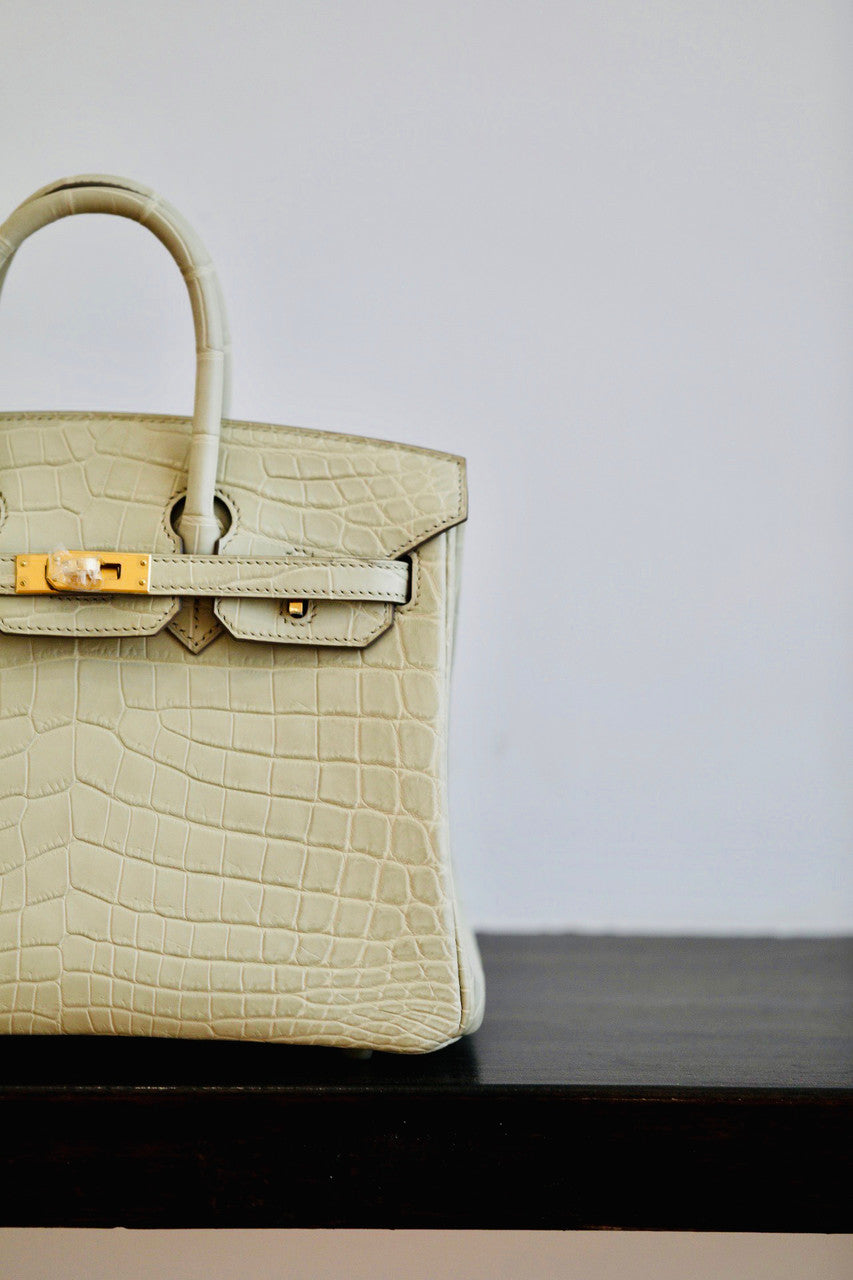 Hermes Craie Birkin Bag 25cm  Niloticus Crocodile Gold Hardware