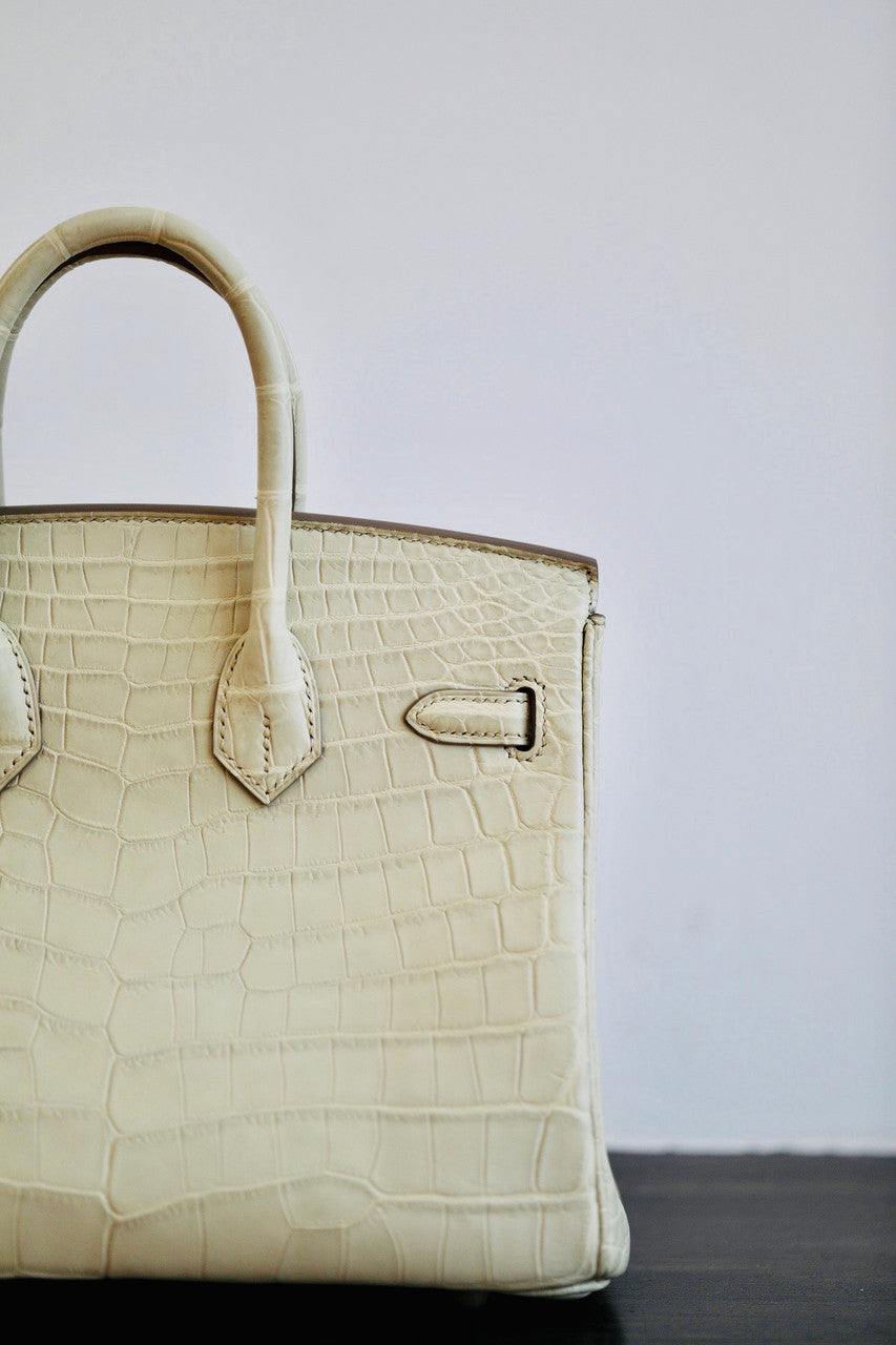 Hermes Craie Birkin Bag 25cm  Niloticus Crocodile Gold Hardware