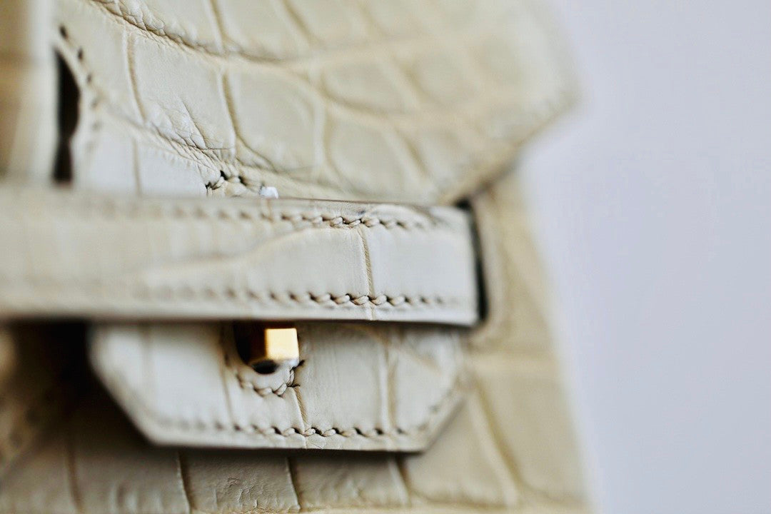 Hermes Craie Birkin Bag 25cm  Niloticus Crocodile Gold Hardware