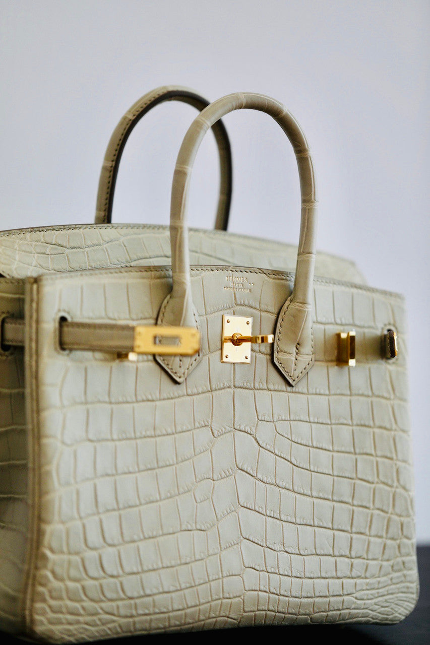Hermes Craie Birkin Bag 25cm  Niloticus Crocodile Gold Hardware