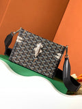 Goyard Goyardine Black Cassette Trunk Clutch/Shoulder Bag Palladium Hardware Goyard