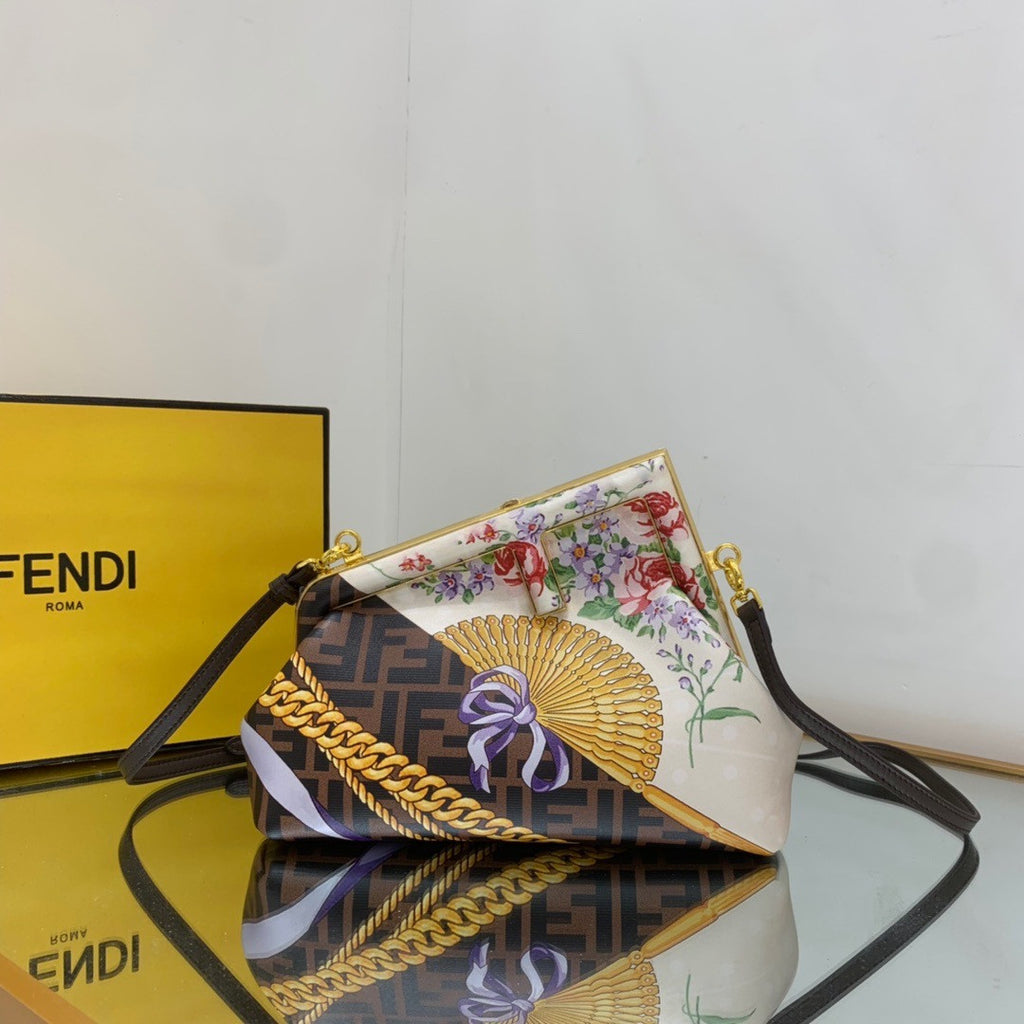 Fendi First Small Fendace bag in multicolour silk print