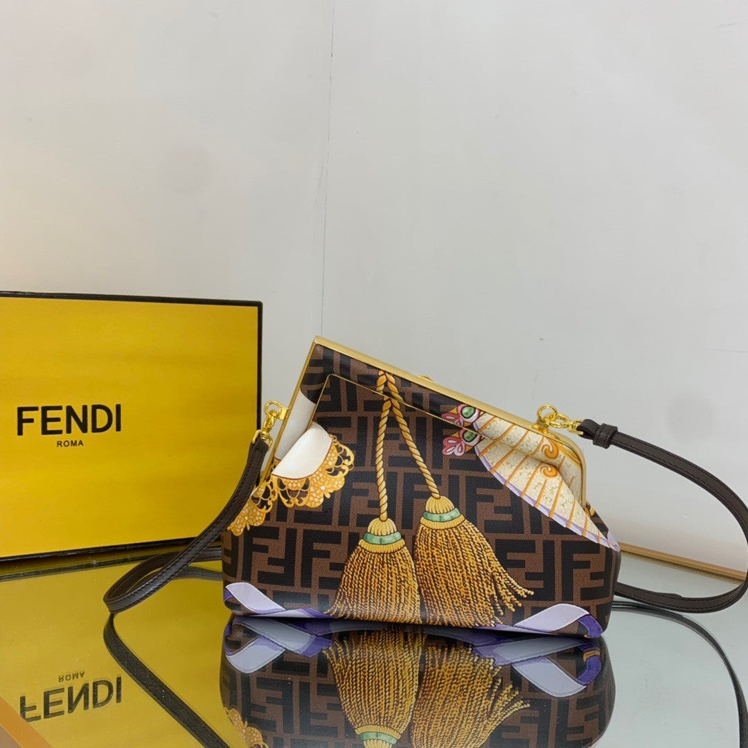Fendi First Small Fendace bag in multicolour silk print