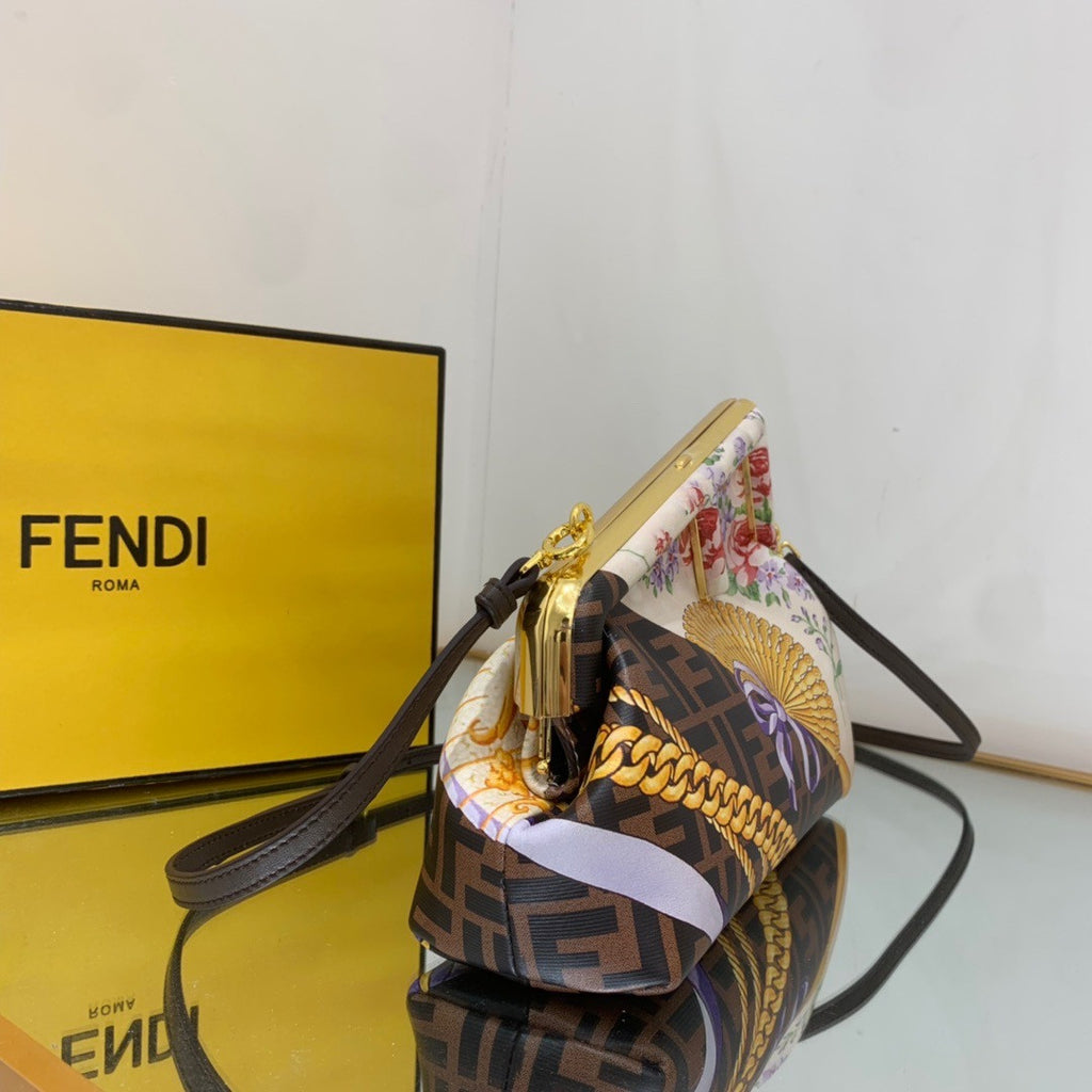 Fendi First Small Fendace bag in multicolour silk print