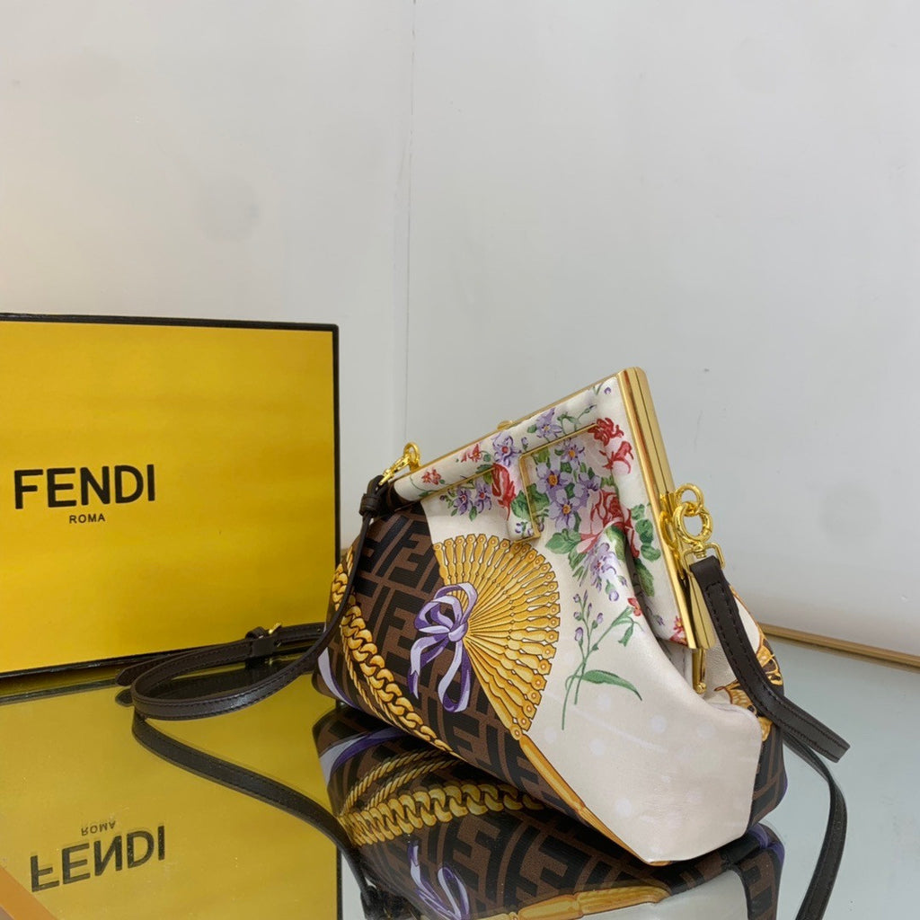 Fendi First Small Fendace bag in multicolour silk print