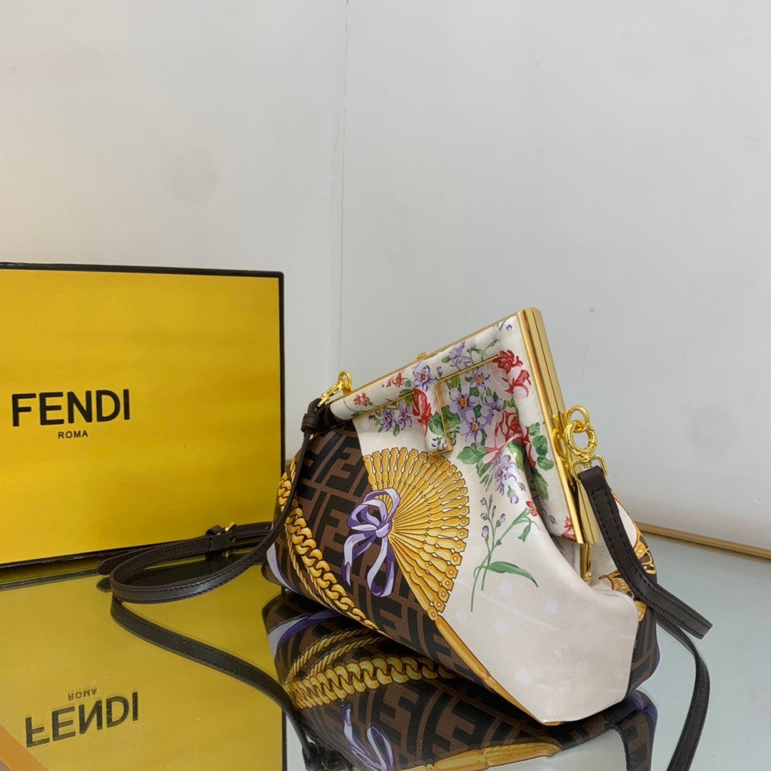 Fendi First Small Fendace bag in multicolour silk print
