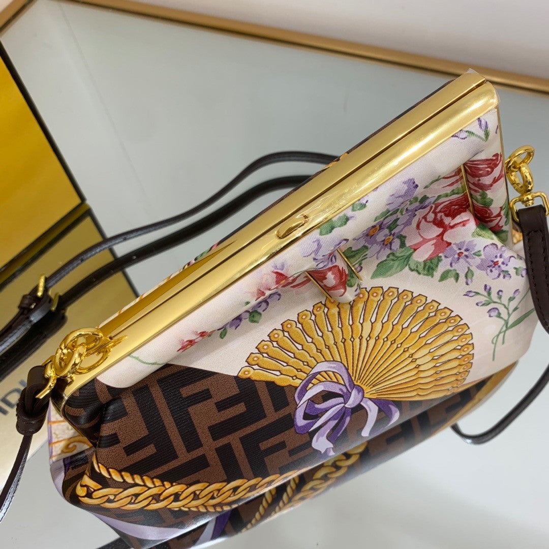 Fendi First Small Fendace bag in multicolour silk print