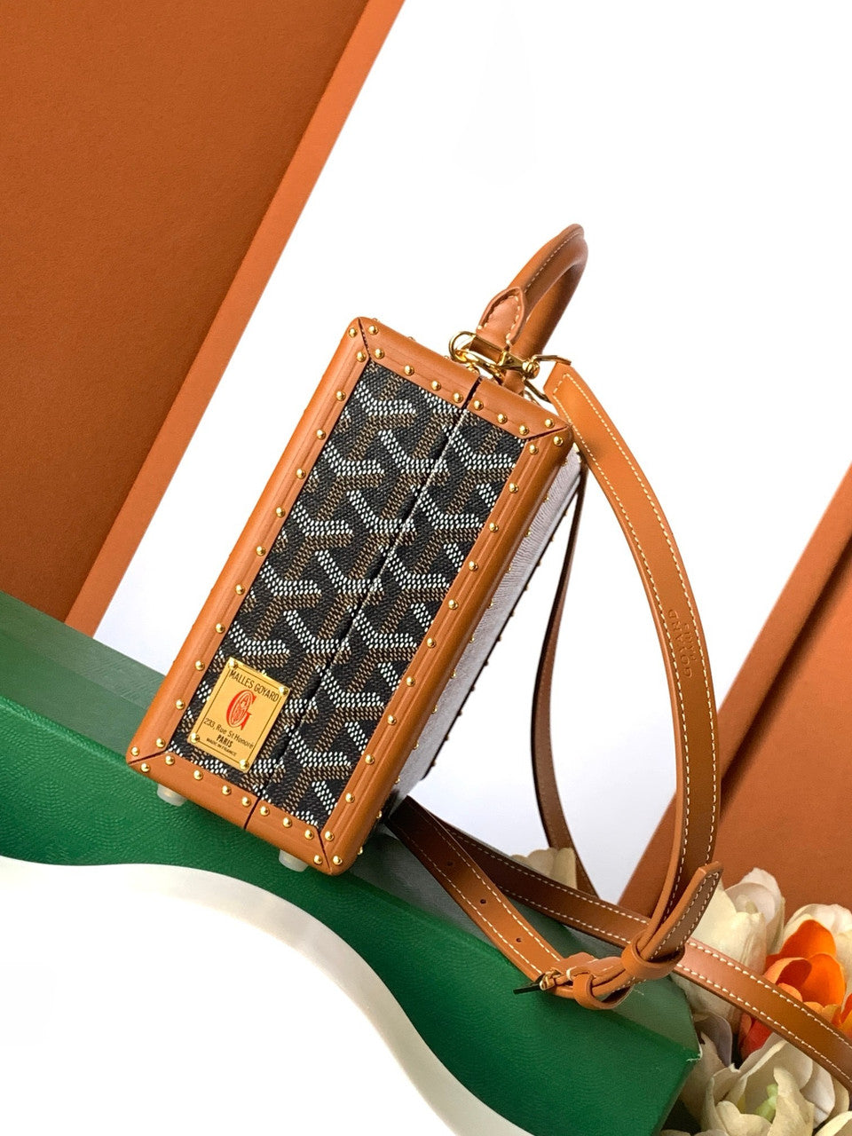 Goyard Grand Hotel Trunk Bag Black & Tan Goyard