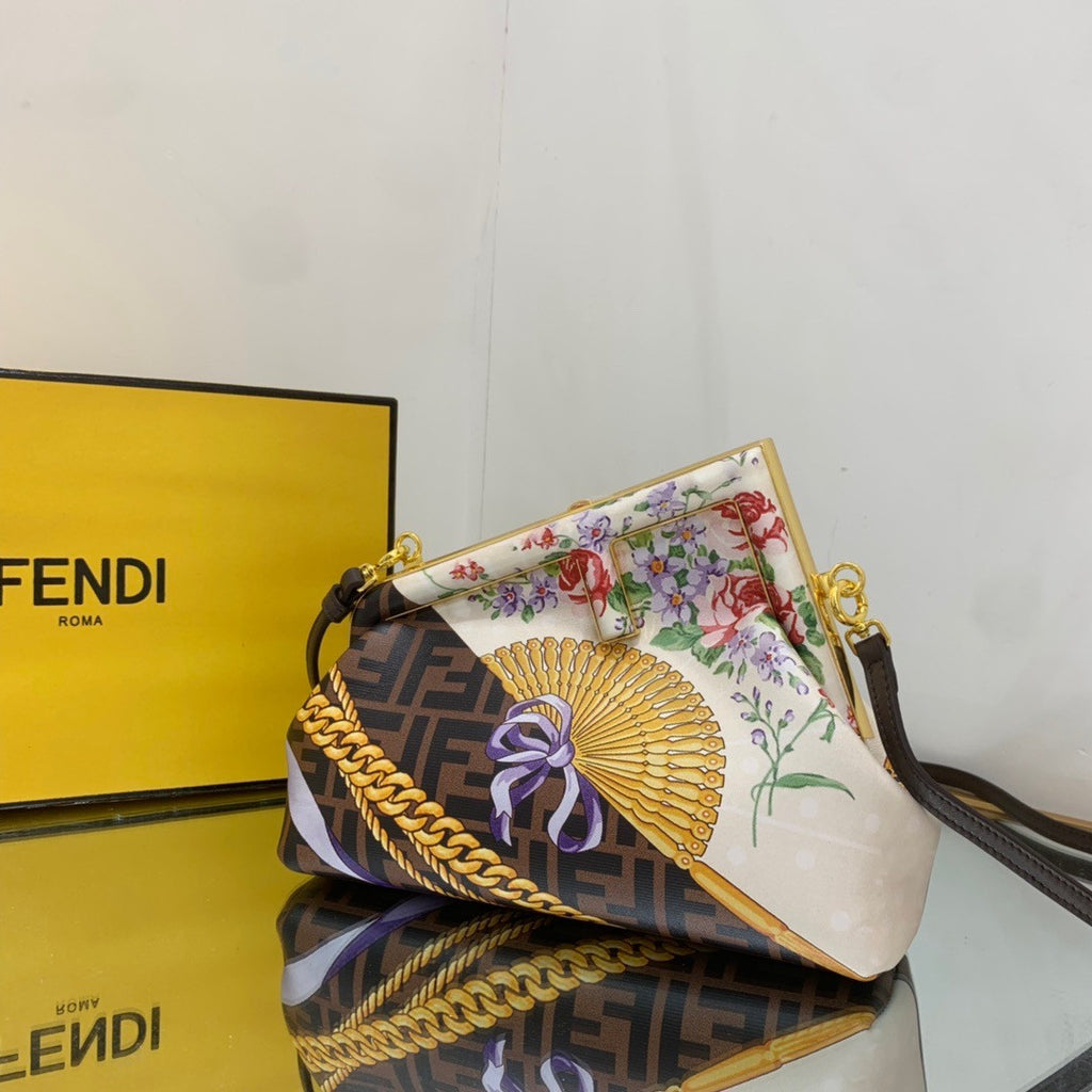 Fendi First Small Fendace bag in multicolour silk print