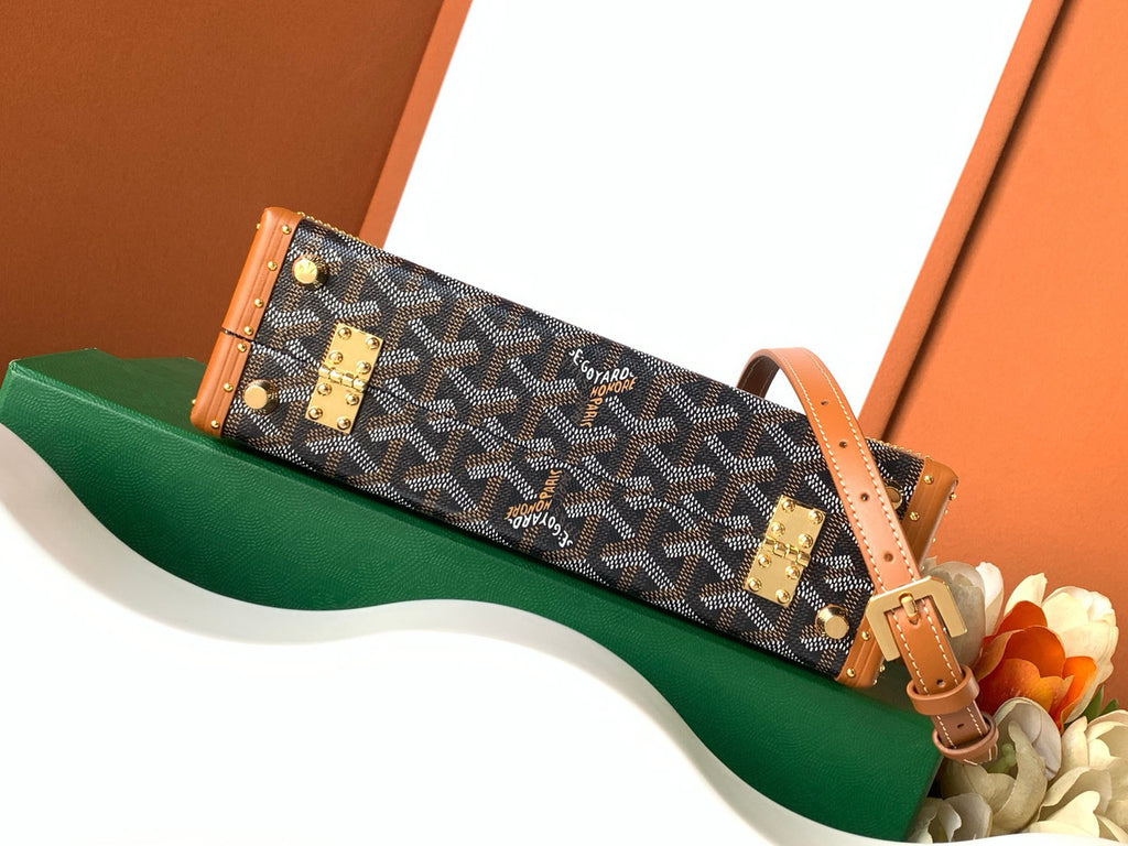 Goyard Grand Hotel Trunk Bag Black & Tan Goyard