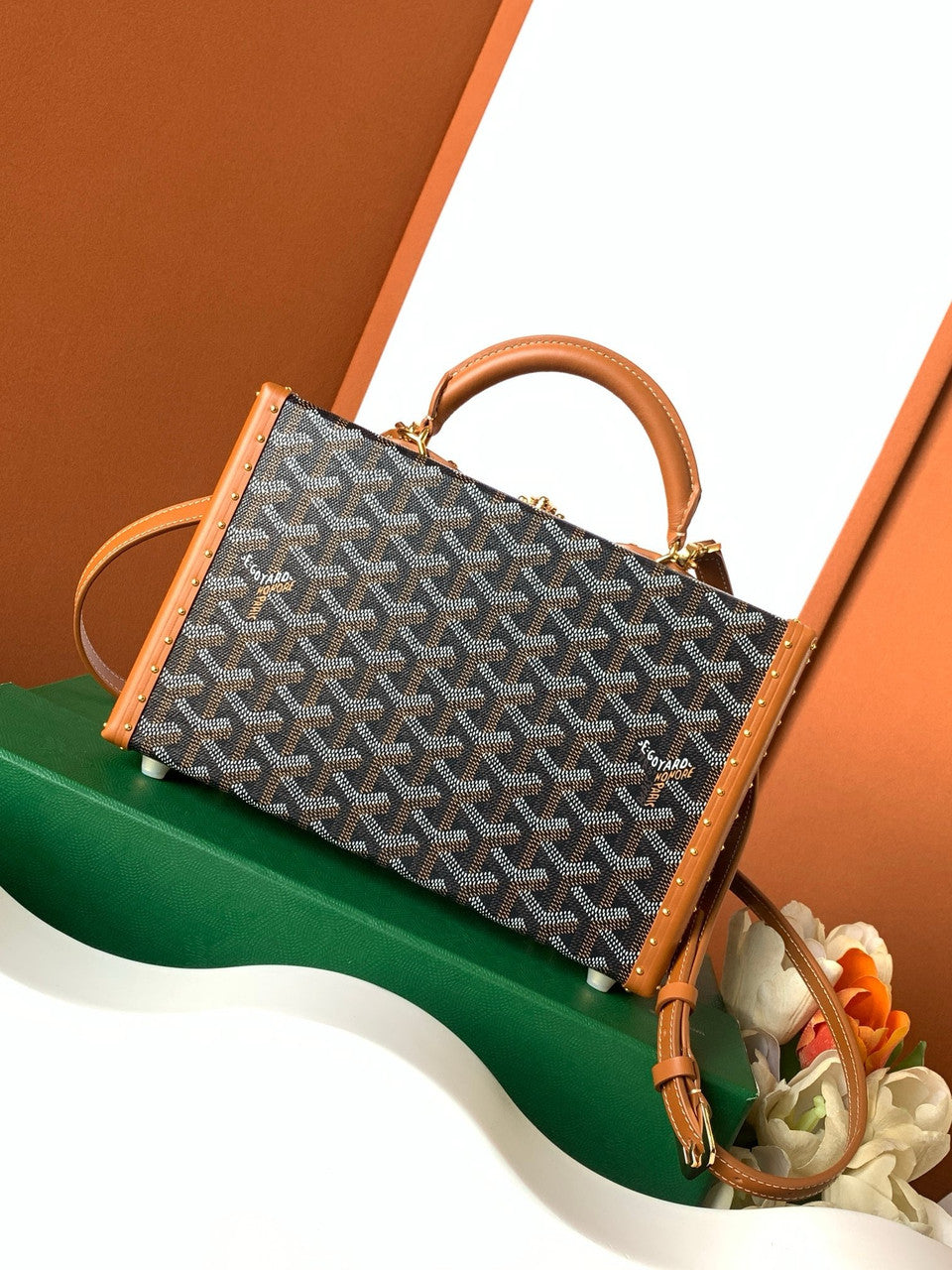 Goyard Grand Hotel Trunk Bag Black & Tan Goyard