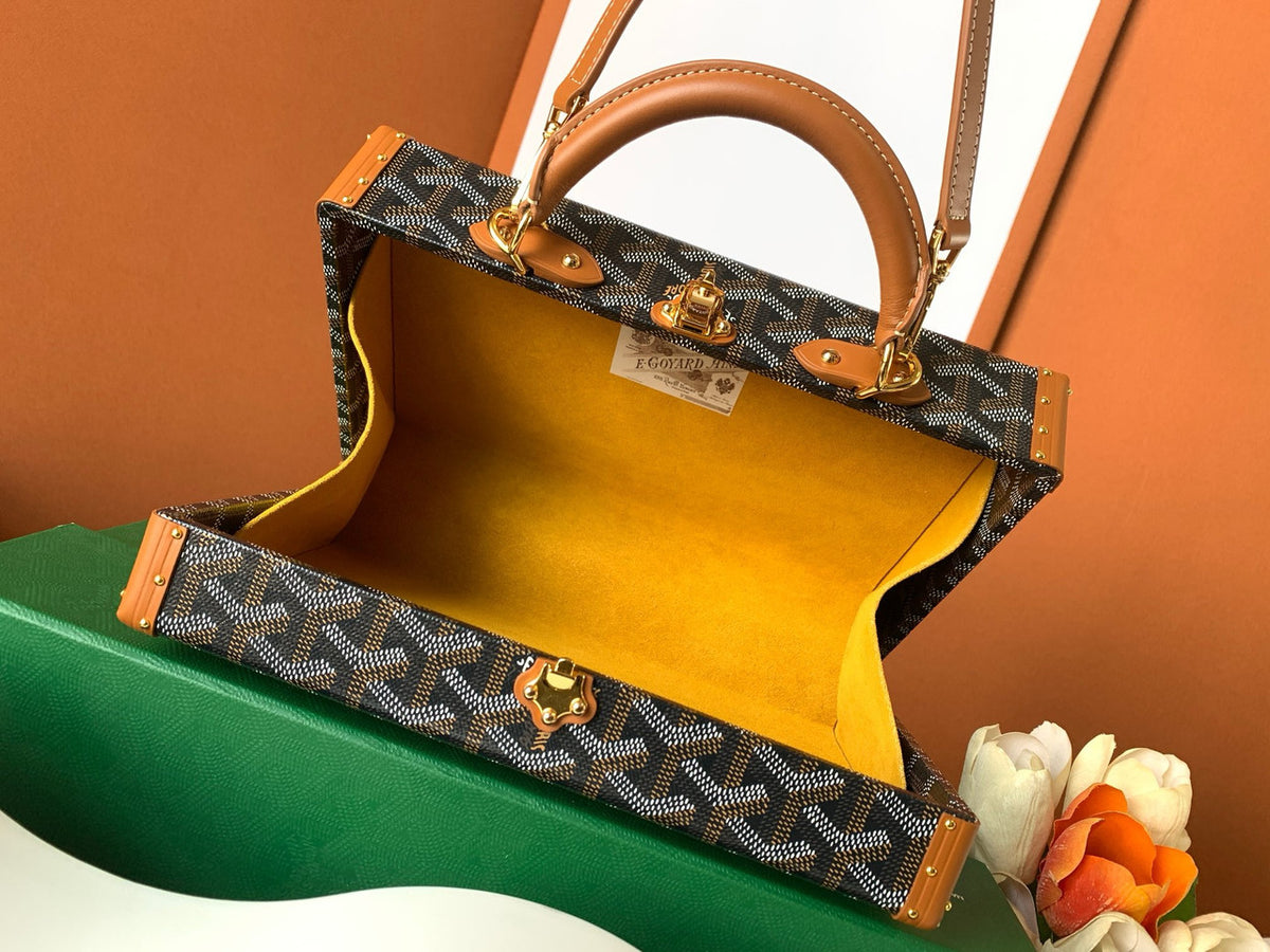 Goyard Grand Hotel Trunk Bag Black & Tan Goyard