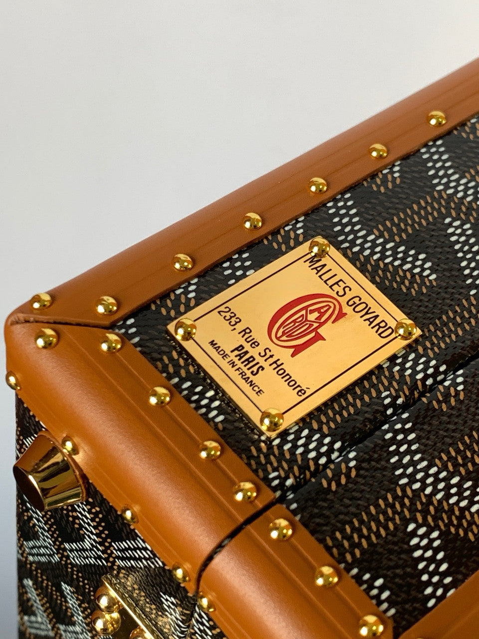 Goyard Grand Hotel Trunk Bag Black & Tan Goyard