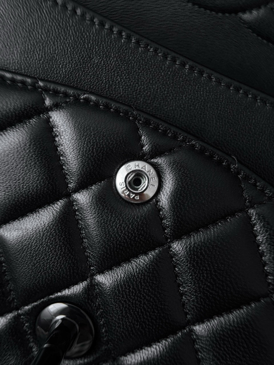 CHANEL So Black Lambskin Leather Classic Double Flap 2.55 Shoulder Bag