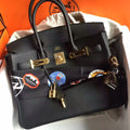 Hermes Black Birkin Bag 30cm Epsom Gold Hardware