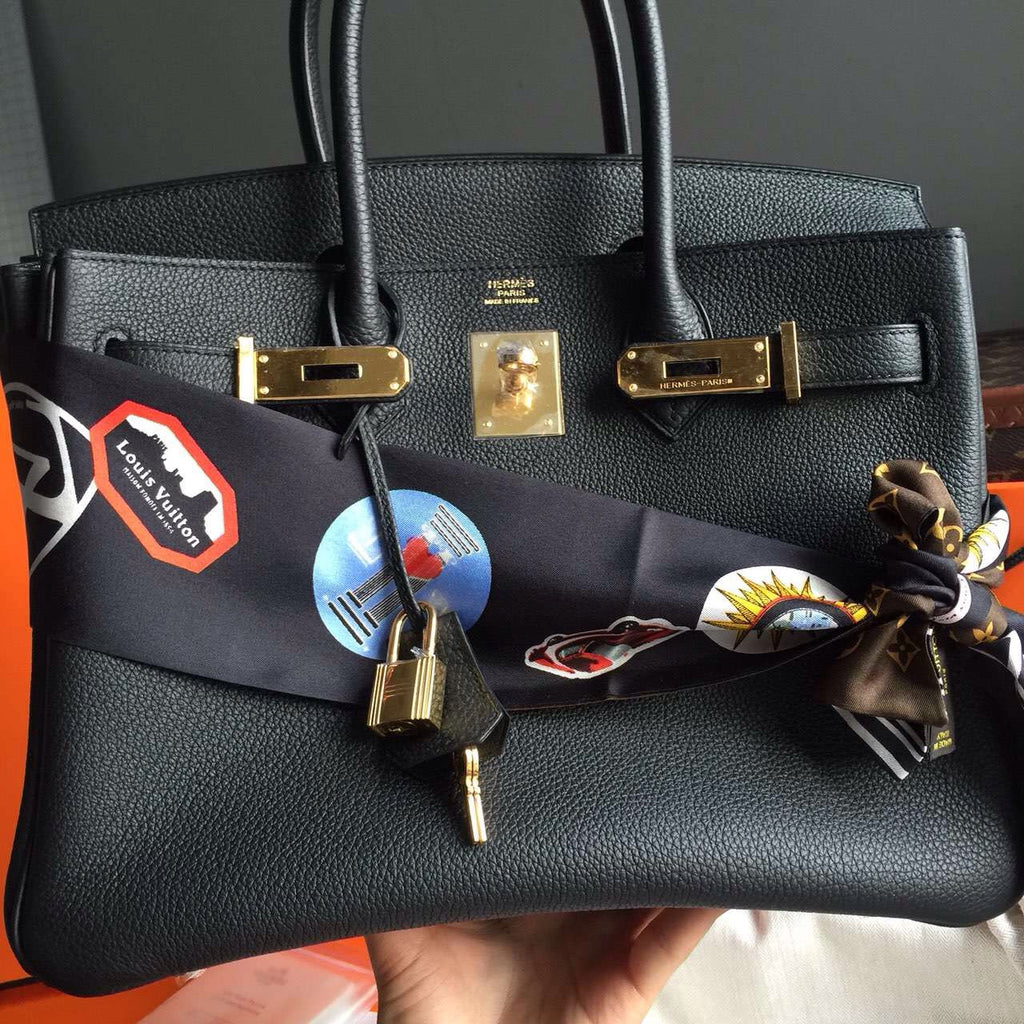 Hermes Black Birkin Bag 30cm Epsom Gold Hardware