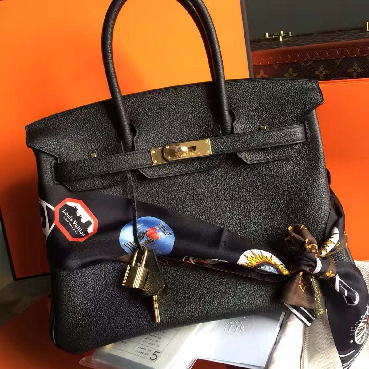 Hermes Black Birkin Bag 30cm Epsom Gold Hardware