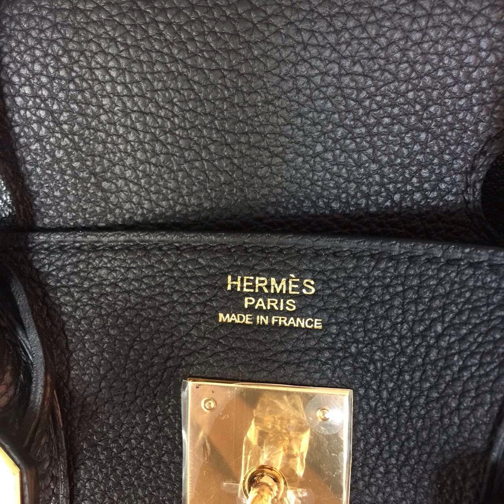 Hermes Black Birkin Bag 30cm Epsom Gold Hardware