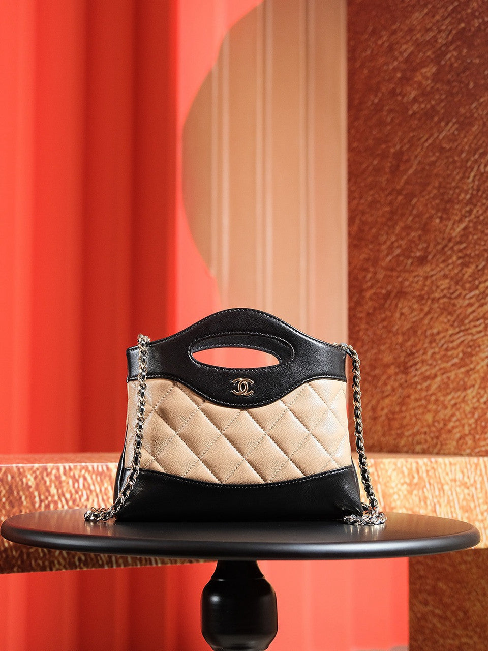 CHANEL 31 MINI SHOPPING BAG Dark Beige & Black