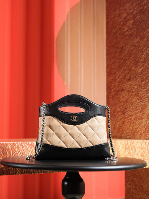 CHANEL 31 MINI SHOPPING BAG Dark Beige & Black
