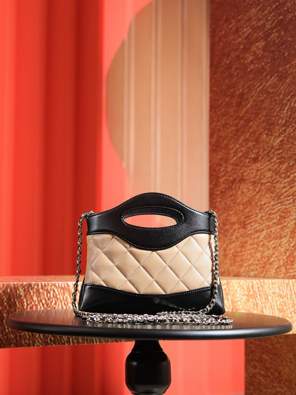 CHANEL 31 MINI SHOPPING BAG Dark Beige & Black