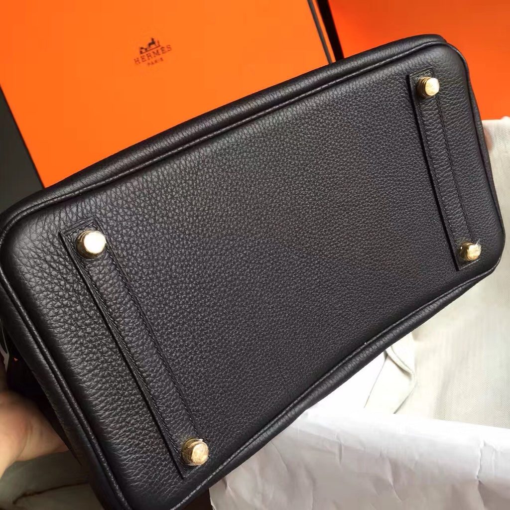 Hermes Black Birkin Bag 30cm Epsom Gold Hardware