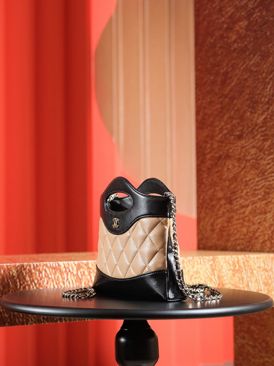 CHANEL 31 MINI SHOPPING BAG Dark Beige & Black