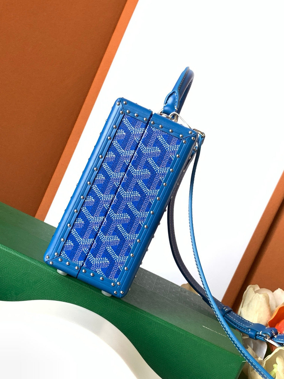 Goyard Grand Hotel Trunk Bag Blue Goyard